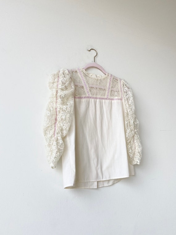 70s victorian lace blouse•4/6•