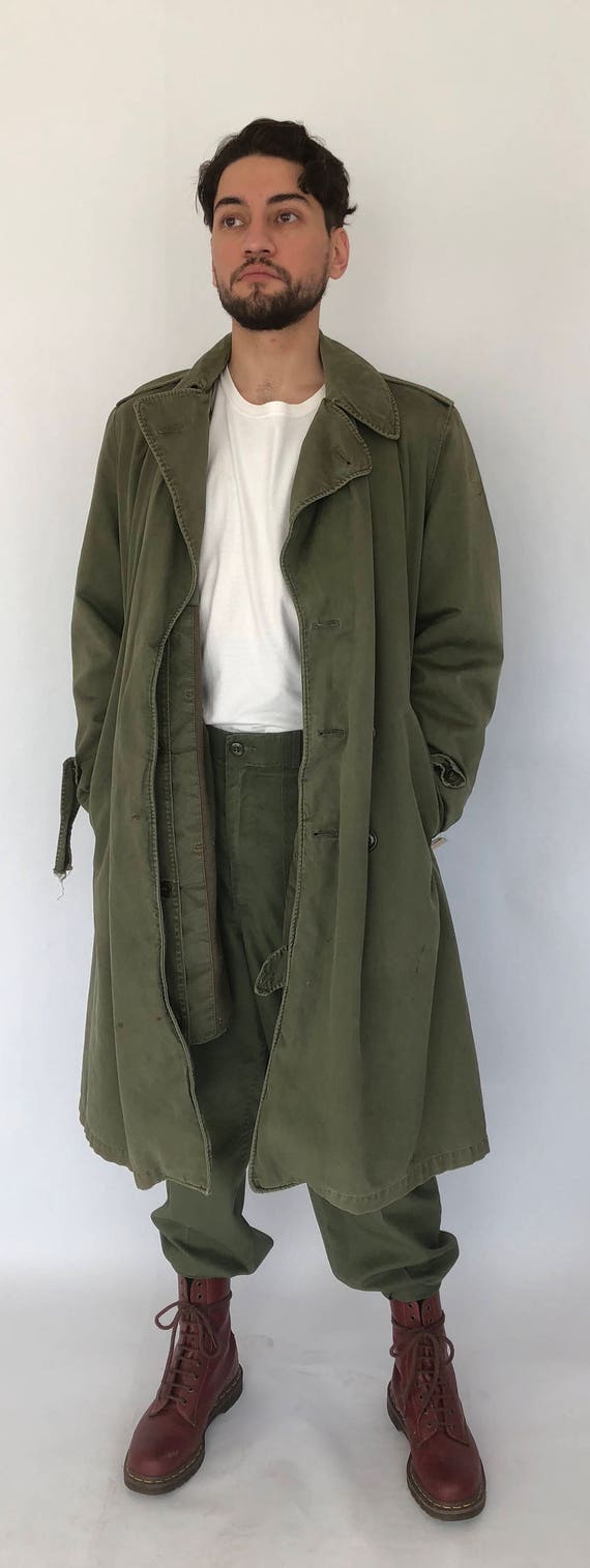 50s Military Trenchcoat ~ Wool Vest Insert~ Small - image 2