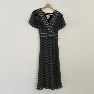 y2k silk polka dot midi dress• med•
