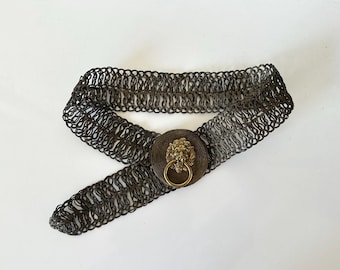 St. Maartin ~ Vintage ~ Women’s Small ~ Gold Braided W/ Conchos & Lion Face Belt St. Maartin ~ Vintage ~ Women main image 2