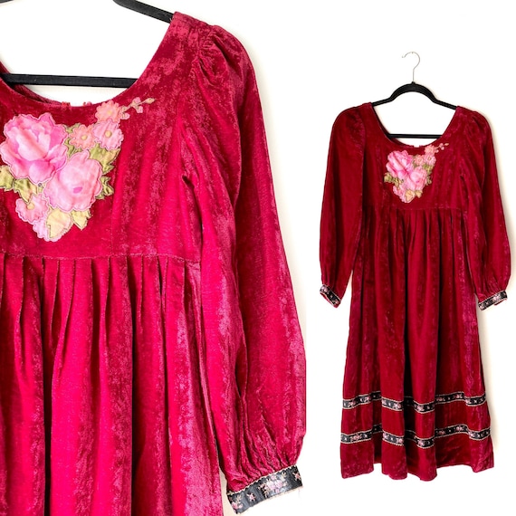 70s Stevie nicks dress•xsmall• velvet