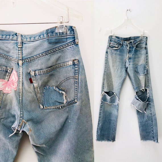 70s 501s Redline Patched/Distressed 28' Levi's
