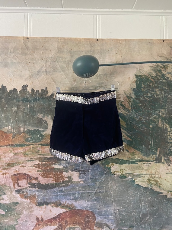 40s circus trapeze velvet and sequin shorts • xs• - image 5