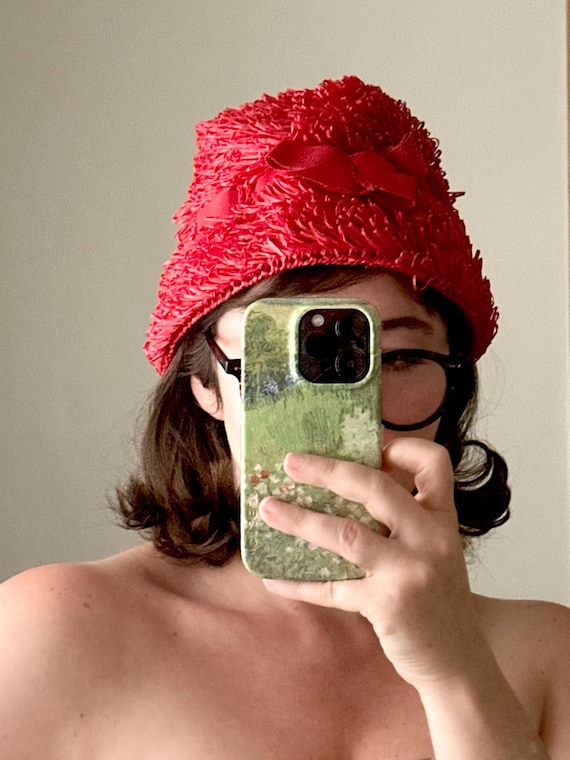 1950s Raffia Italian Cloche Hat