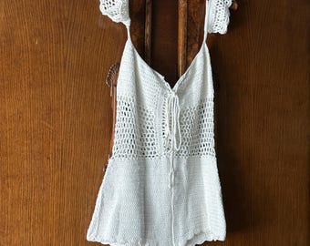 1970s Crochet Playsuit • large•