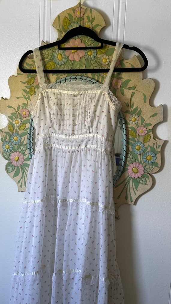 70s prairie floral dress • small•