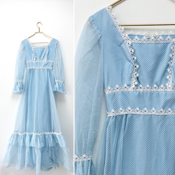 60s Swiss dot cottage core dress •small•