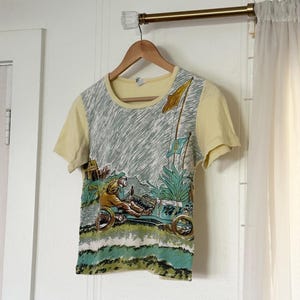 70s racing print shirt • small•