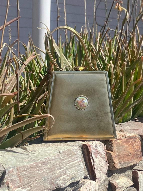 60s tyrolean ny cameo purse • gold lame• - image 3