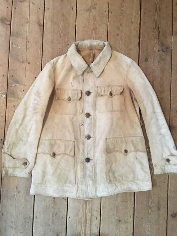 Vintage 1930s French Canvas hunting jacket workwea