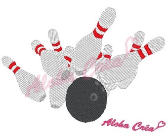 Machine embroidery pattern bowling ball - instant download