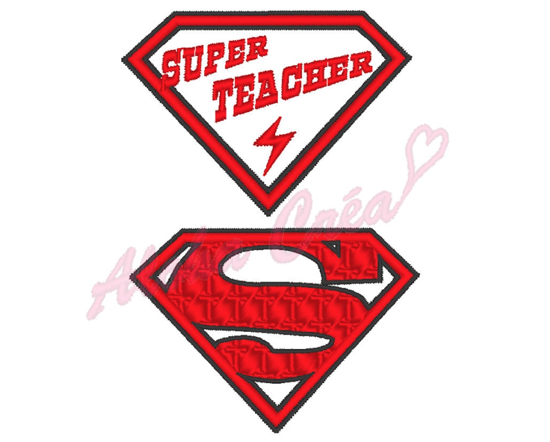 Machine Embroidery Pattern Super Teacher for Keychain or Patches - Instant  Download - Etsy, image size:1080x868