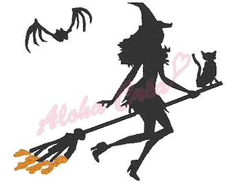 Machine Embroidery Design Witch halloween (3 sizes) - Instant Digital Download