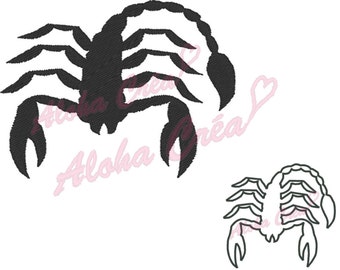 Machine Embroidery Design astrological sign zodiac symbol scorpio shadow + applique (3 sizes) - Instant Digital Download