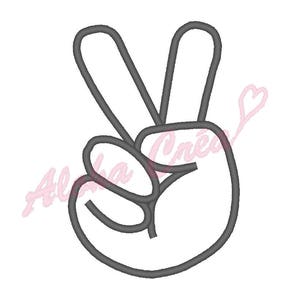 Machine Embroidery Designs V Victory Sign applique (1 size) - Instant Digital Download