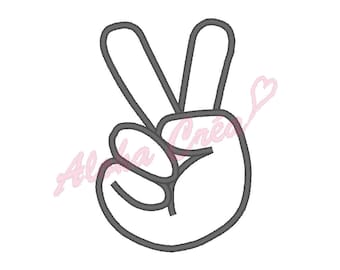 Machine Embroidery Designs V Victory Sign applique (1 size) - Instant Digital Download