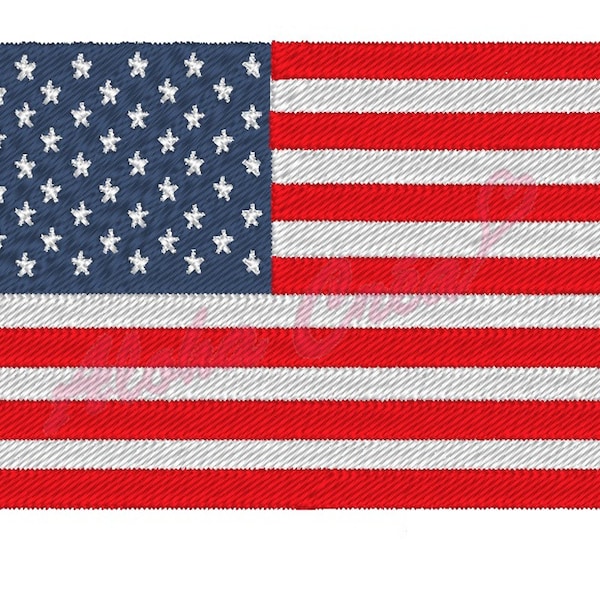 Motif broderie machine Drapeau des états unis USA - 4 tailles - téléchargement instantané