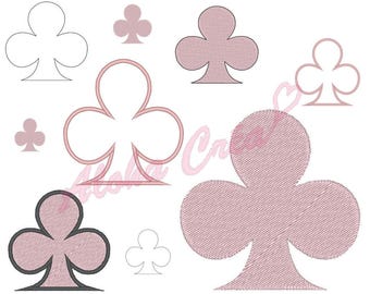 Machine Embroidery Design Clover Pack (5 models - many sizes) - Instant Digital Download