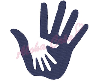 Machine Embroidery Design stacked hands (2 size) - Instant Digital Download