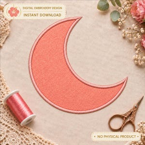 ミシン刺繍用月型アップリケデザイン（16サイズ） - 即時ダウンロード