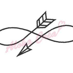 Machine embroidery design arrow infinity sign - 5 sizes - instant download