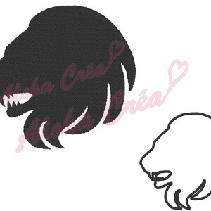 Machine Embroidery Design astrological sign zodiac symbol lion shadow + applique (4 sizes) - Instant Digital Download