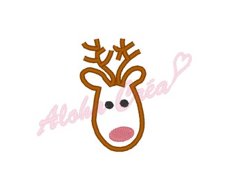 Machine Embroidery Design applique and embroidered deer / reindeer (many sizes) - Instant Digital Download