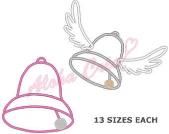 Machine Embroidery Designs Bells applique - 2 models - 13 sizes each - Instant Digital Download