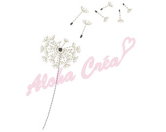 Machine Embroidery Design  flying dandelion - Instant Digital Download