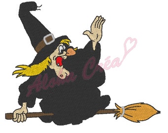 HALLOWEEN Machine Embroidery Pattern Old Witch on Her Broom - Etsy HALLOWEEN Machine Embroidery Pattern Old Witch on Her Broom - Etsy