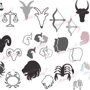 Motywem haft maszyny pack astrologiczne Zodiak cieni + stosowane (kilku rozmiarach) - natychmiastowego pobrania