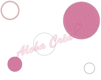 Machine Embroidery Design Circle Round Pack (10 size) - Instant Digital Download