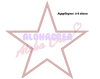 Machine Embroidery Design Star applique (14 sizes) - Instant Digital Download