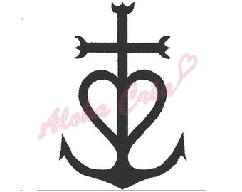 Machine Embroidery Design anchor-heart-cross - Instant Digital Download