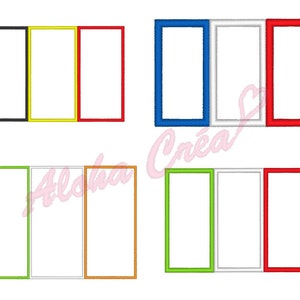 Machine embroidery design applique Irish Italian french belgian tricolor flag - instant download