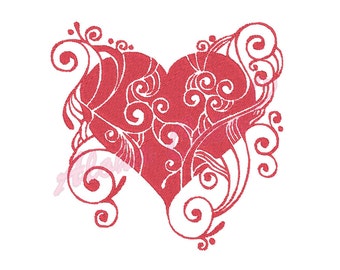 Machine Embroidery Design heart art valentine's day - Instant Digital Download