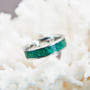 Malachite Ring, Simple Malachite Ring, Comfortable Malachite Ring band, Malachite Wedding ring, unisex Mens Womans Ring