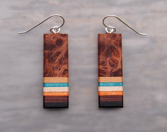 Colored Wood Earring Pair, Lightweight
