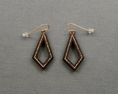 Copper Statement Teardrop Earrings Ebony with Recycled Copper Inlay Unique gift