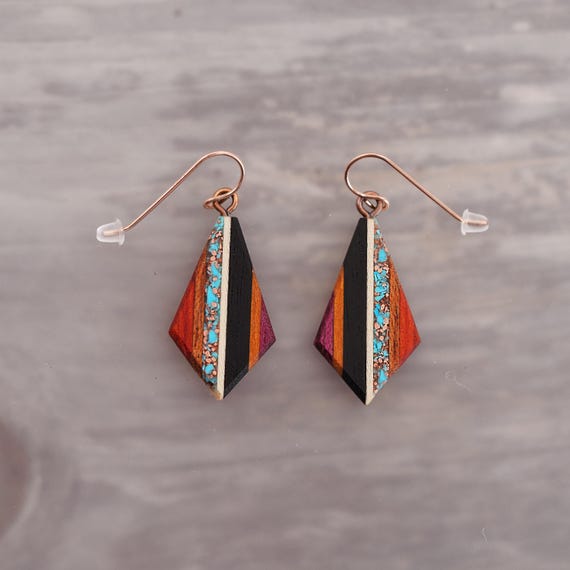 Native American Very Intricate Santo Domingo Turquoise Geometirc Sterling Silver Earrings Native American Very Intricate Santo Domingo Turquoise Geometirc Sterling Silver Earrings