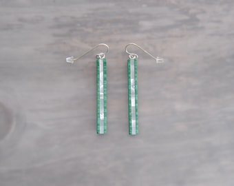 Long Mother of Pearl Earrings with Lever Back Option
