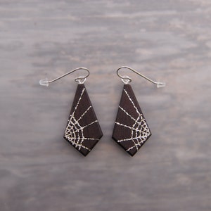 Silver Spider Web Statement Earrings Rosewood
