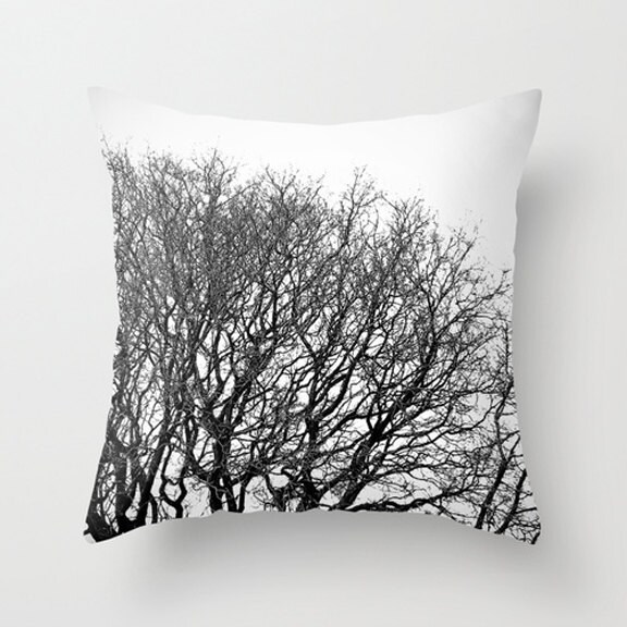 Tree pillow tree cushion black and white minimalist throw Etsy