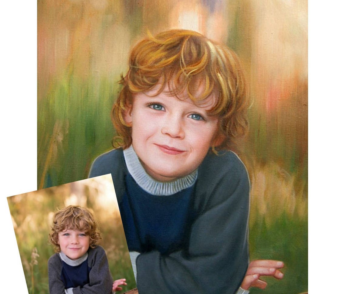 Custom Portraitcustom Oil Paintingoil Paintingcustom Child Etsy