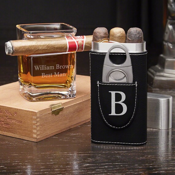 Personalized Cigar Holder & Whiskey Cigar Glass Perfect for - Etsy