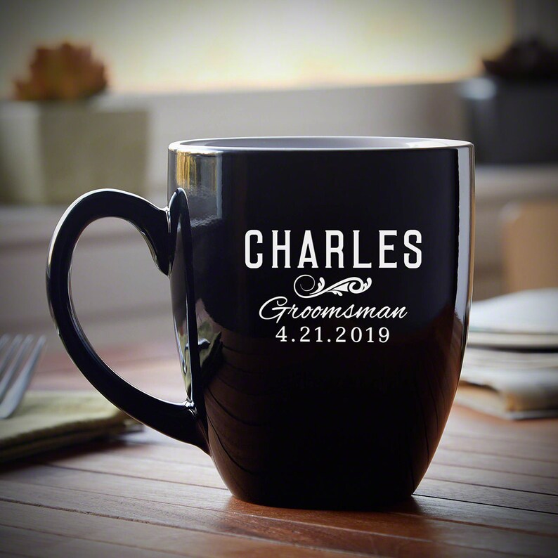 Personalized Classic Groomsman Mug Coffee Lover Gift Etched Etsy
