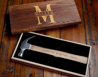 Personalized Hammer with Custom Gift for Dad - Custom Hammer and Case Gift to Father, Grandpa - Personalized Hammer, for Retirement