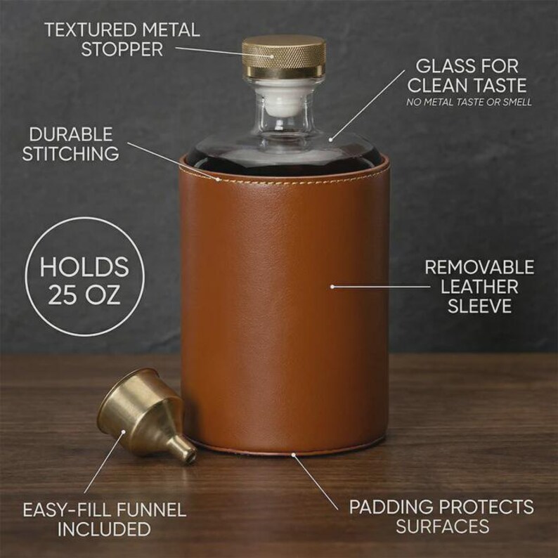 Custom Leather Whiskey Decanter & Flask Set With Golf Ball Glasses ...
