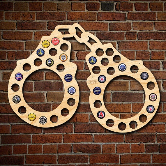 Police Handcuffs Bottle Cap Holder Perfect Police Officer Etsy