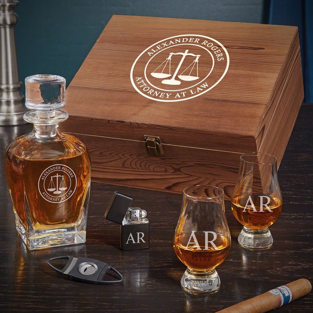 Glencairn Personalized Whiskey Gift Set Gift for Lawyer Boss, Glencairn ...